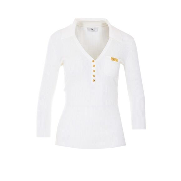 Elisabetta Franchi Women Micro Braid Knitted Polo Shirt